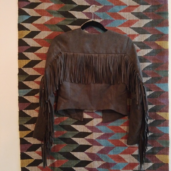 H&M Gray Suede Fringe Jacket - NWOT - Picture 4 of 4